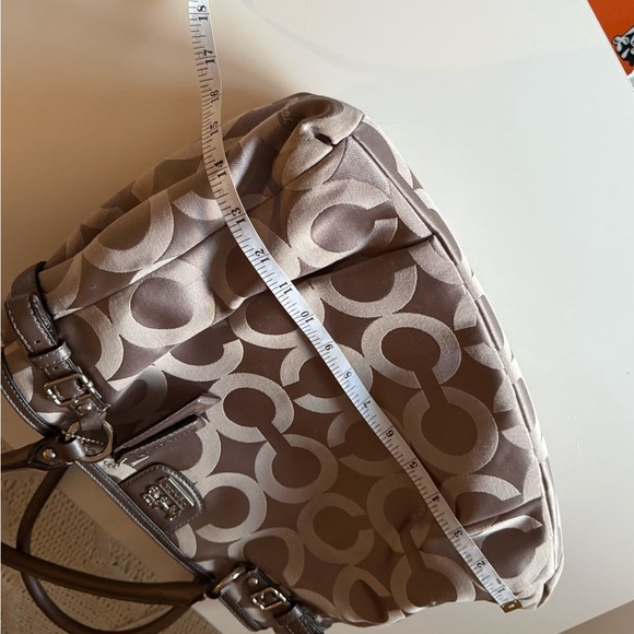 Coach Silver and Gray Signature Shoulder Bag - Picture 9 of 11